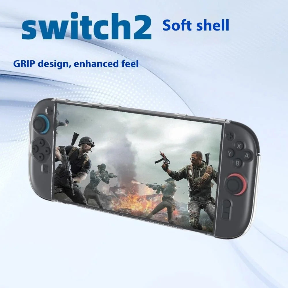 For Nintendo Switch 2 Protective Case Game Console Clear Anti Scratch TPU Cover with 6 Game Card Storage Slots - 2