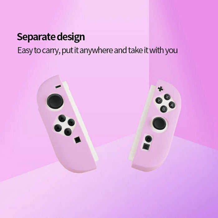For Nintendo Switch 2 Controller Silicone Case Separate Design Shockproof Anti Drop Protective Cover - Pink - 4