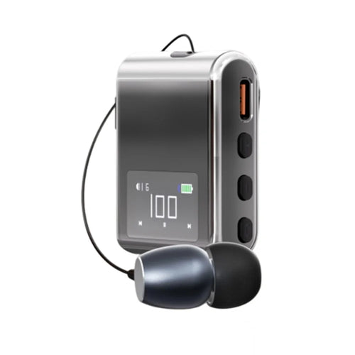 K89 Business LCD Display Clip-On Bluetooth-Compatible Headset Wireless Cycling Hands-Free Calling Earphone - Silver - 1