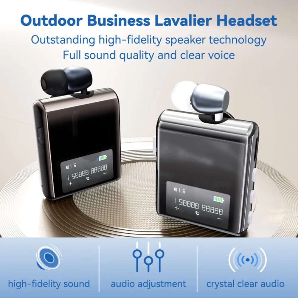 K89 Business LCD Display Clip-On Bluetooth-Compatible Headset Wireless Cycling Hands-Free Calling Earphone - Silver - 3