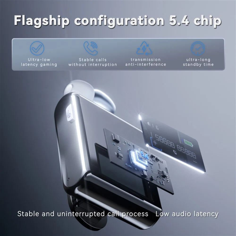 K89 Business LCD Display Clip-On Bluetooth-Compatible Headset Wireless Cycling Hands-Free Calling Earphone - Silver - 6