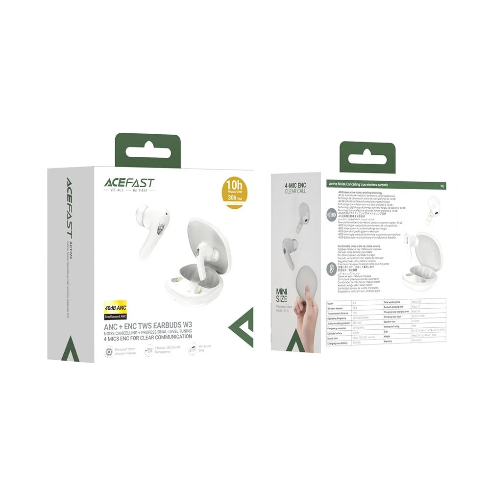 ACEFAST W3 TWS Bluetooth-Compatible Earbuds Active Noise Cancelling Wireless In-Ear Headset - Khaki - 6