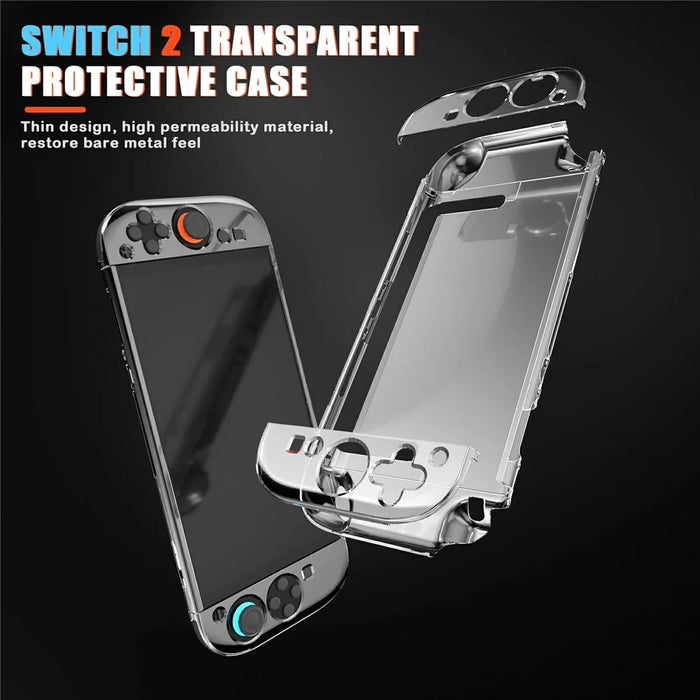 For Nintendo Switch 2 Protective Case Gaming Console Transparent PC Shockproof Cover - 3