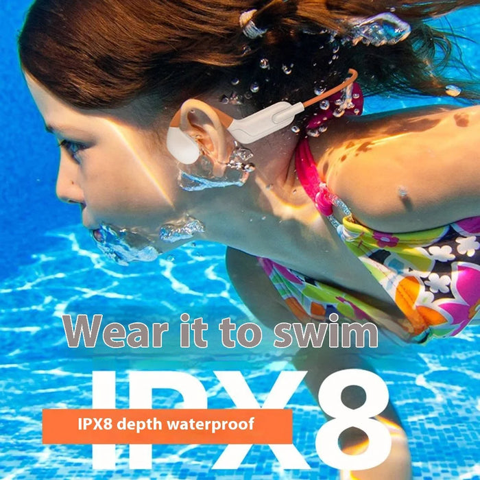 WY5 IPX8 Waterproof Bone Conduction Bluetooth-Compatible Headphones for Swimming Built In 32GB Memory - 5