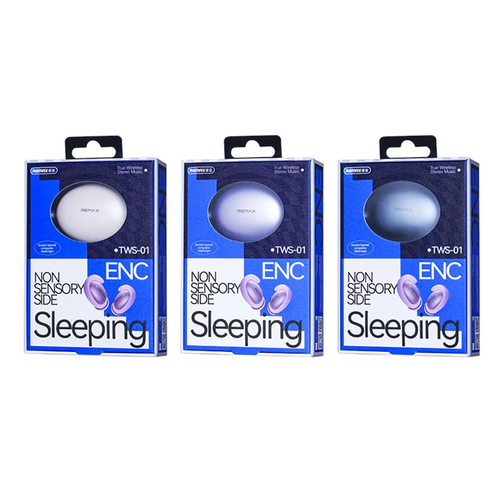 REMAX TWS-01 Wireless Earbuds Bluetooth-Compatible Stereo Headphones Sleep Friendly ENC Earphones - Beige - 4
