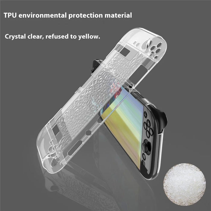 SW2D05 For Nintendo Switch 2 Game Console Case Diamond Texture Transparent TPU + PC Split Protective Cover - 2