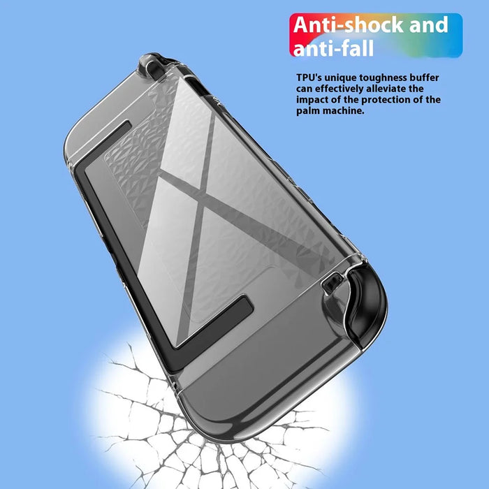 SW2D05 For Nintendo Switch 2 Game Console Case Diamond Texture Transparent TPU + PC Split Protective Cover - 3