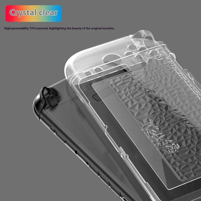 SW2D05 For Nintendo Switch 2 Game Console Case Diamond Texture Transparent TPU + PC Split Protective Cover - 4