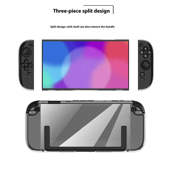 SW2D05 For Nintendo Switch 2 Game Console Case Diamond Texture Transparent TPU + PC Split Protective Cover - 7