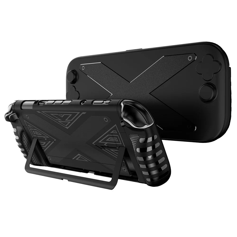 SW2D07 For Nintendo Switch 2 Game Console Protective Case TPU + PC Full Protection Anti Drop Cover - Black - 1
