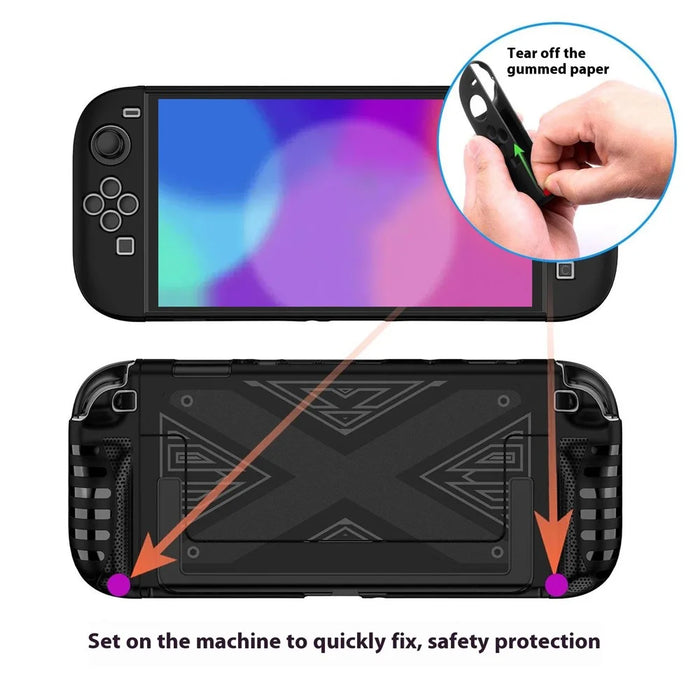 SW2D07 For Nintendo Switch 2 Game Console Protective Case TPU + PC Full Protection Anti Drop Cover - Black - 6