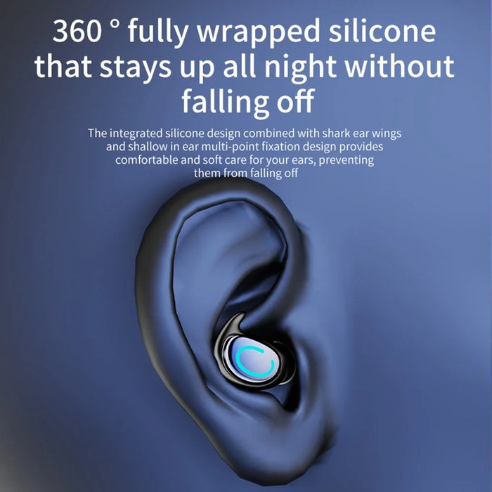 Q9 Wireless Mini Single Earbud Noise Cancelling Invisible In-Ear Headphone for Sleep - Blue - 6