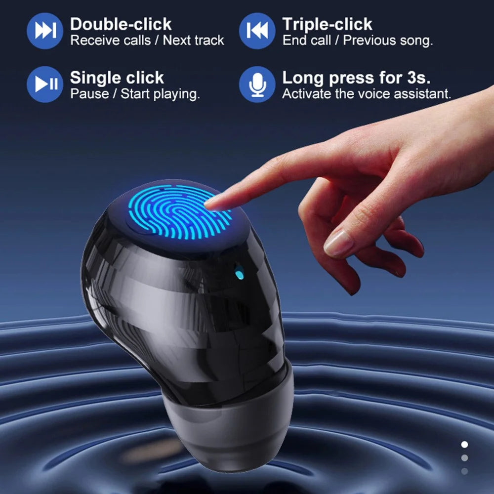 Q1 Mini Single Earbud Wireless Bluetooth-Compatible 5.4 Headphone Invisible Sleep Earpiece - Black - 4