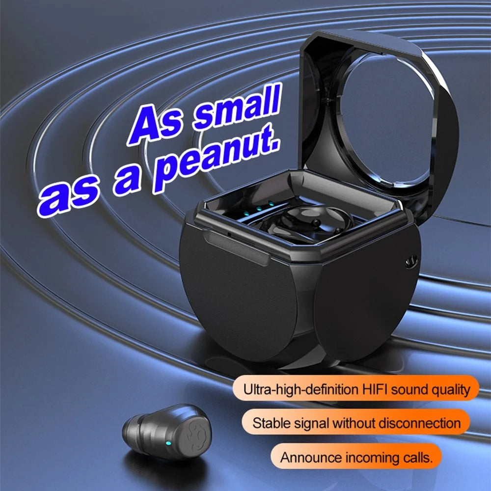 Q1 Mini Single Earbud Wireless Bluetooth-Compatible 5.4 Headphone Invisible Sleep Earpiece - Black - 7