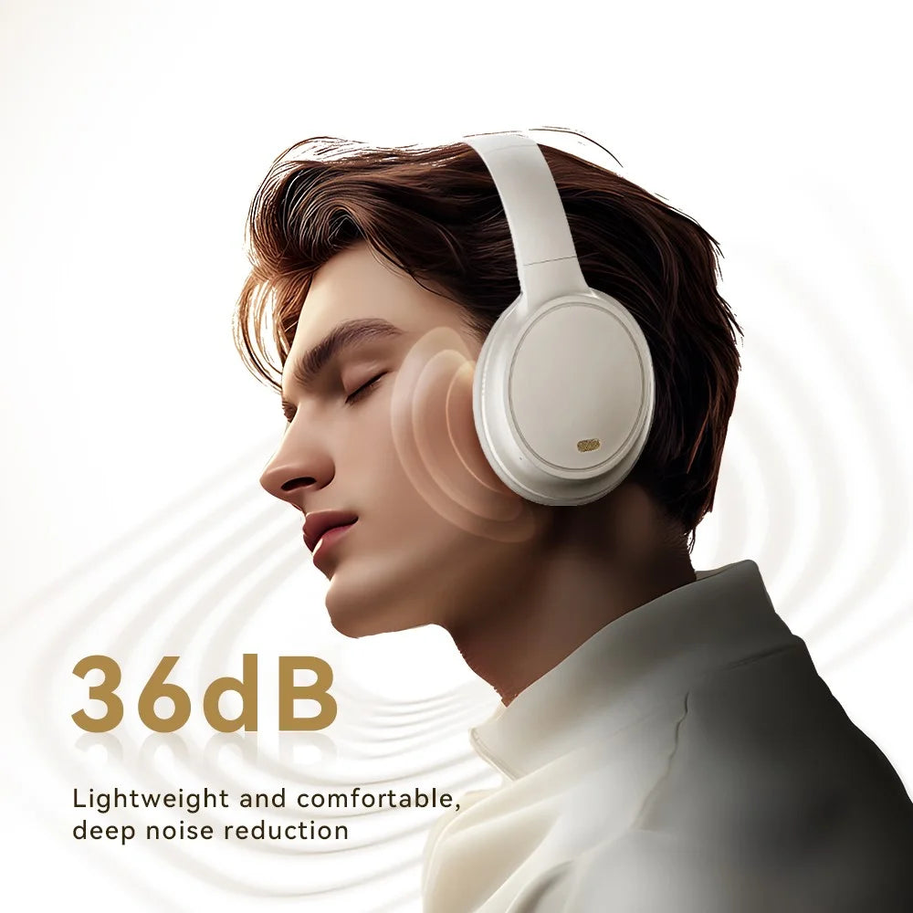 EL-GT10 Bluetooth-Compatible Headphone Active Noise Cancelling Over Ear Wireless Gaming Music Headset - White - 3