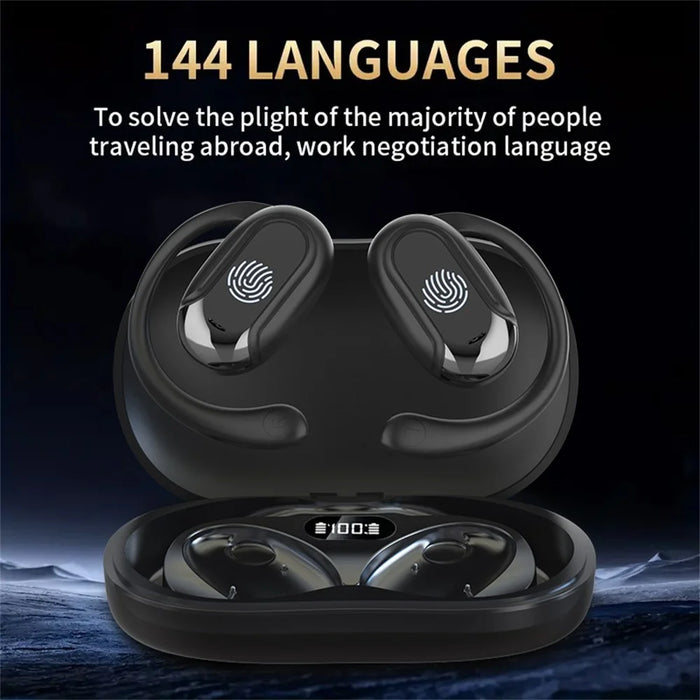 T20 Bluetooth-Compatible Music Earphones Noise Cancelling Multi Language Translation Headphones - Black - 2