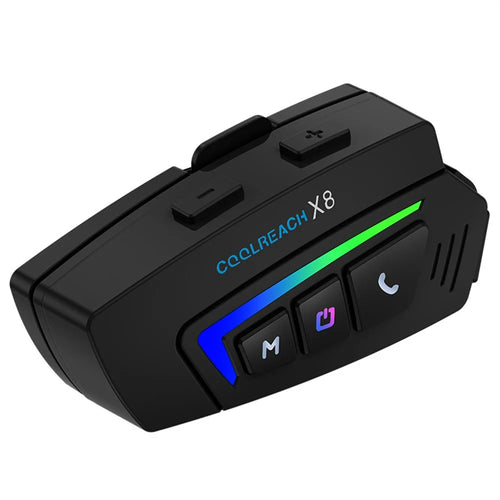 COOLREACH X8 Motorcycle Helmet Bluetooth-Compatible Headset Wireless Riding Waterproof Earphones with RGB Light - Hard Mic - 1