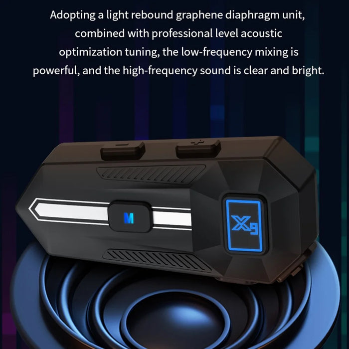X9 Motorcycle Helmet Bluetooth-Compatible Headset Waterproof Wireless Riding Earphones - White / Hard Mic - 7