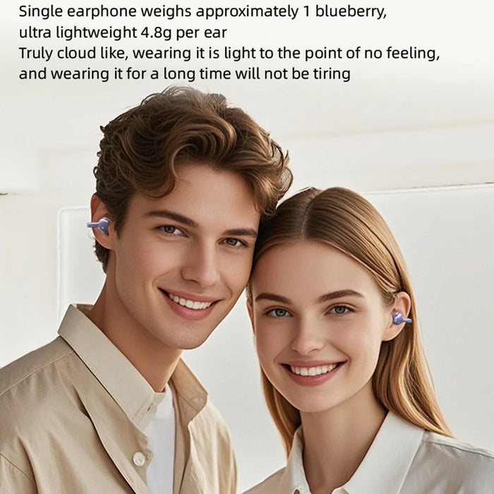 W19 TWS Bluetooth-Compatible 5.4 Earbuds Non In Ear Clip On Sports Running Headphones - Purple - 4