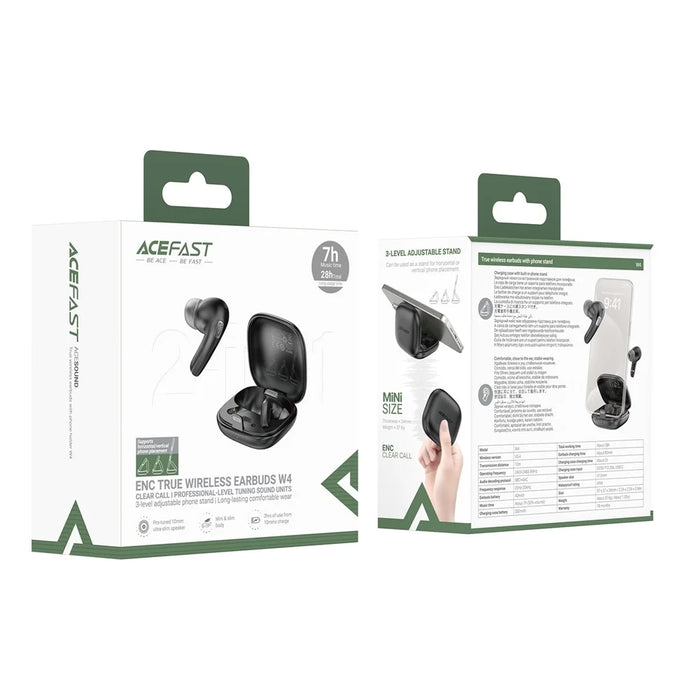 ACEFAST W4 TWS Bluetooth-Compatible Earphones In Ear IPX4 Waterproof Headset with Phone Stand Function - Black - 7