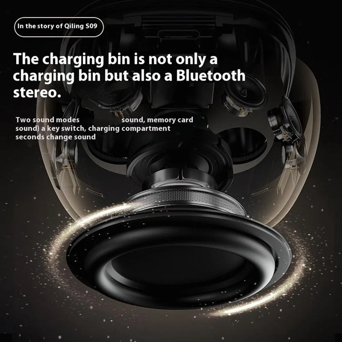 S09 Wireless Earbuds with Full Color Touch Screen Charging Case Noise Cancellation Bluetooth-compatible Headphones - Black - 7