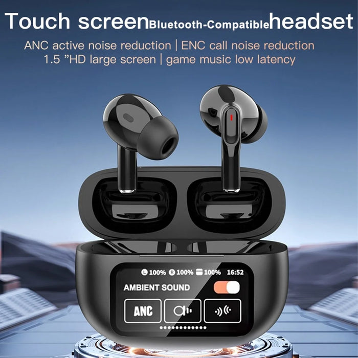 A9 Plus ANC ENC Noise Cancelling Bluetooth-Compatible Earphones Waterproof Wireless Headset - Black - 6