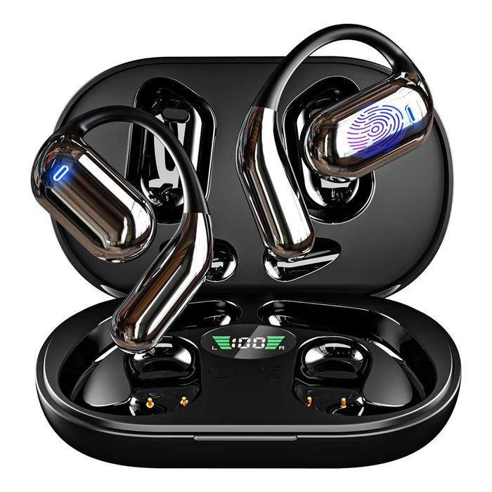 Q16 144 Languages AI Translation Earbuds OWS Open Ear Touch Control Bluetooth-compatible Earphones - Black - 1