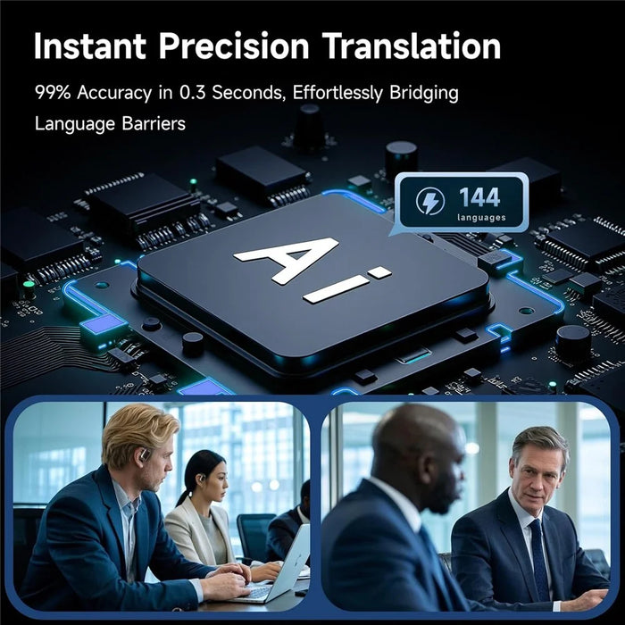 Q16 144 Languages AI Translation Earbuds OWS Open Ear Touch Control Bluetooth-compatible Earphones - Black - 6
