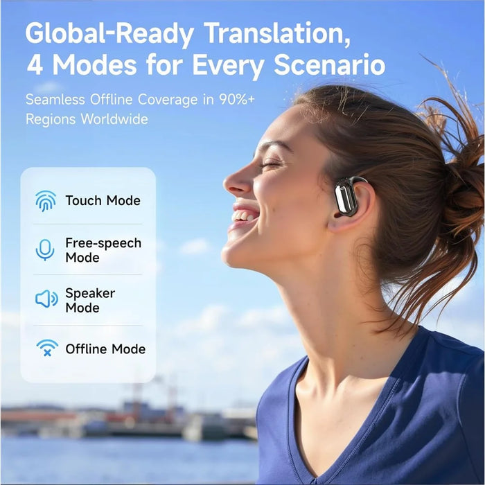 Q16 144 Languages AI Translation Earbuds OWS Open Ear Touch Control Bluetooth-compatible Earphones - Black - 7