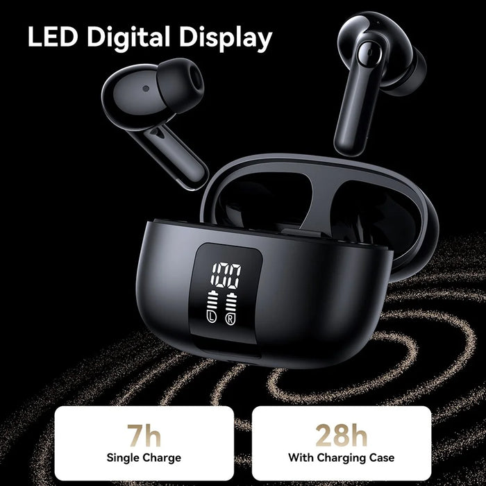 JOYROOM JR-FN3 Wireless Bluetooth-Compatible Earphones ANC Active Noise Cancelling Smart APP Control Headset - Black - 2