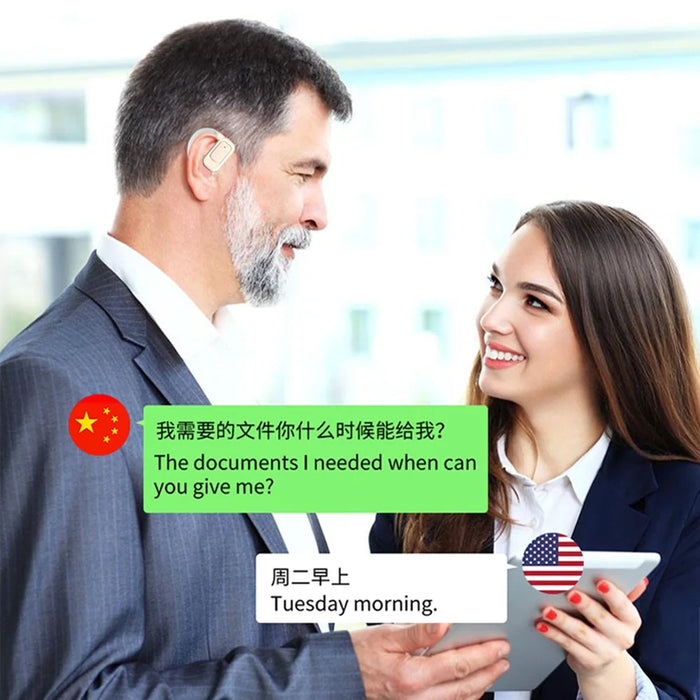 BL02 Smart TWS Earphones Travel Bluetooth-Compatible Translator Headsets Support 144 Languages - White - 3