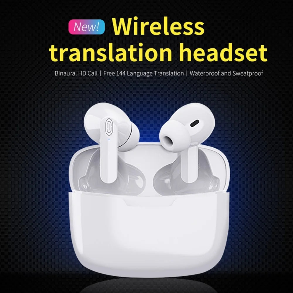 Y113 Smart Voice Translation Earbuds Multi Language Real Time Interpreter In Ear Bluetooth-Compatible Earphones - White - 7