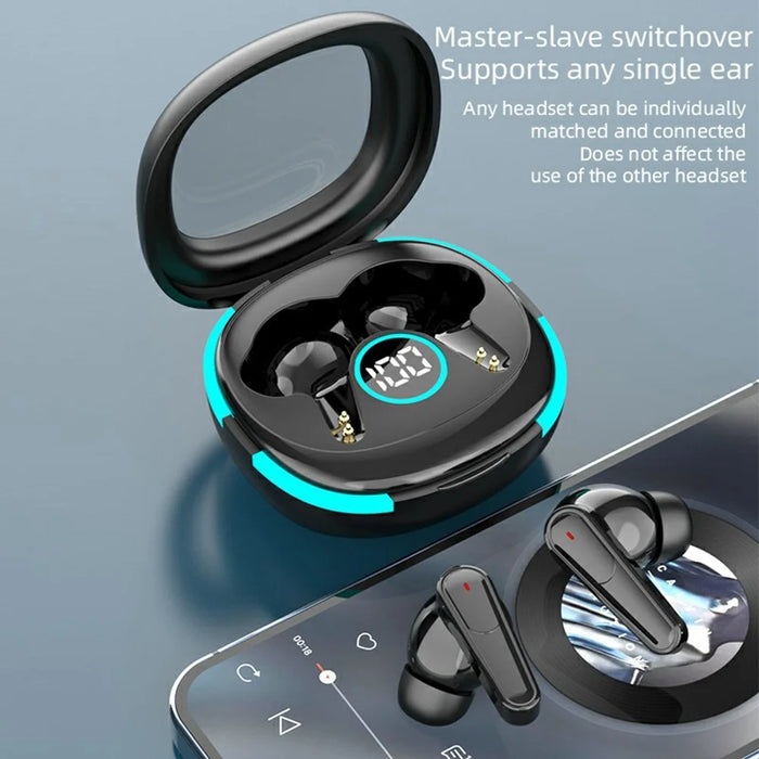 TWS-PLUS 50 Noise Reduction Bluetooth-compatible Earbuds Touch Control In Ear Sports Headphones - Black - 5