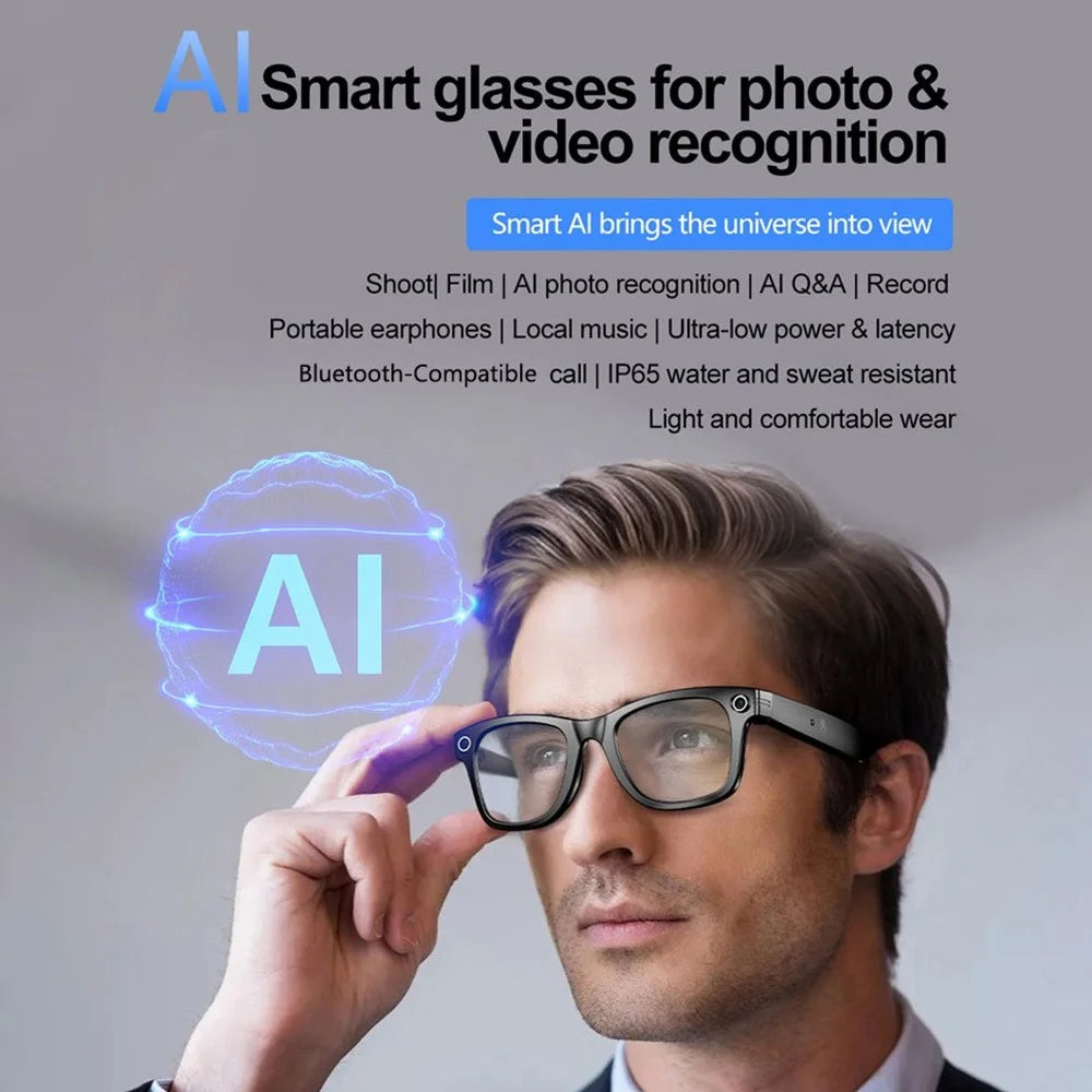 W600 Multifunction AI Smart Glasses HD Video Recording Bluetooth-compatible Music Eyeglasses - Anti Blue Light - 3