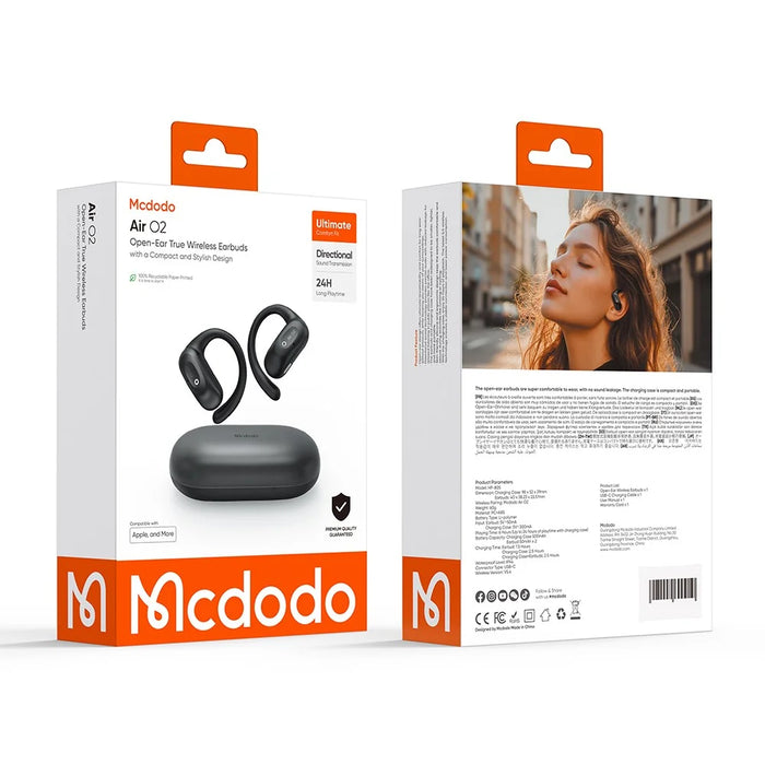 MCDODO HP-805 Air O2 Open Ear True Wireless Earbuds Bluetooth-compatible Music Earphones - Black - 7