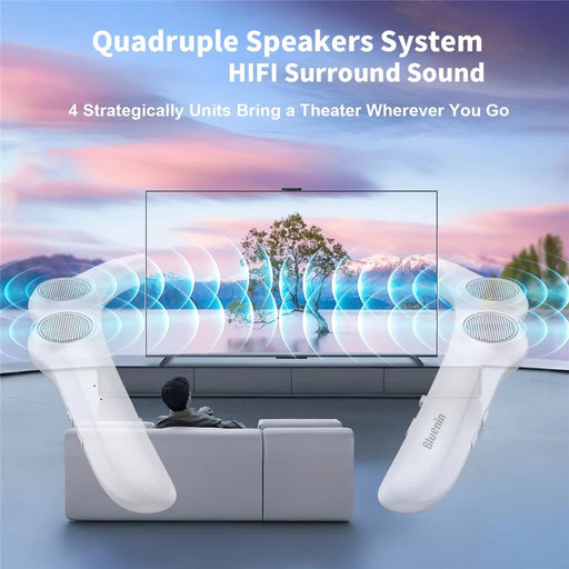 BLUENIN 929S Wearable Bluetooth-compatible Speaker Stereo Surround Sound Waterproof Outdoor Neckband Audio Device - White - 2