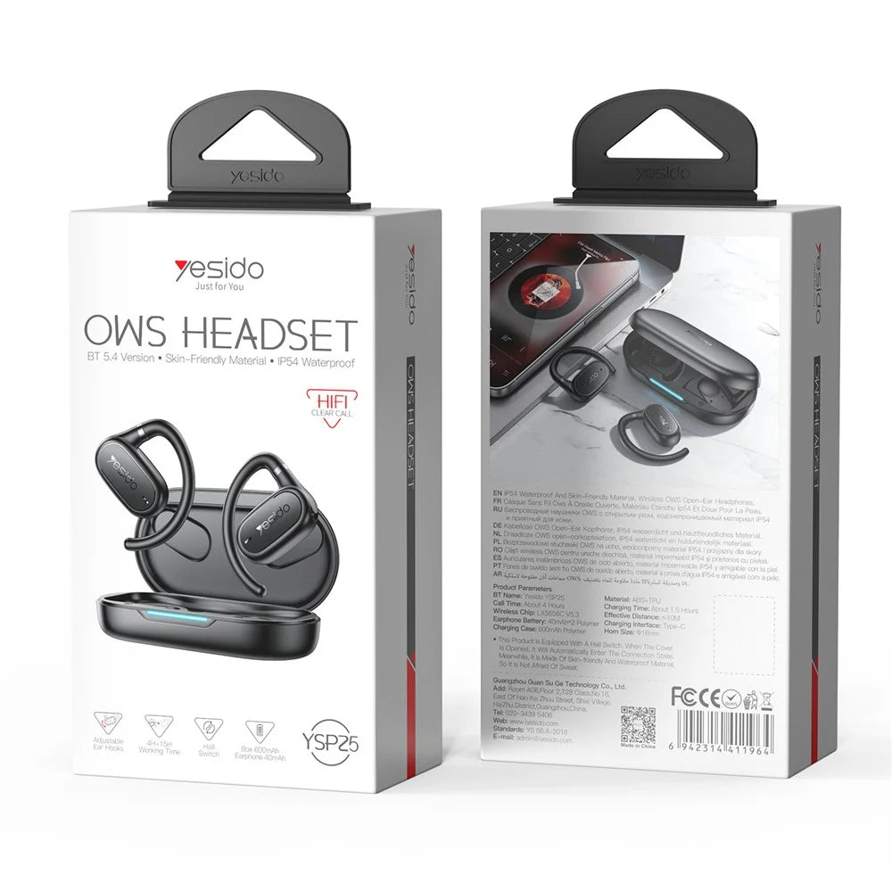 YESIDO YSP25 Open Ear Bluetooth-Compatible Earphones Bass Enhanced Waterproof Wireless Headset - 7