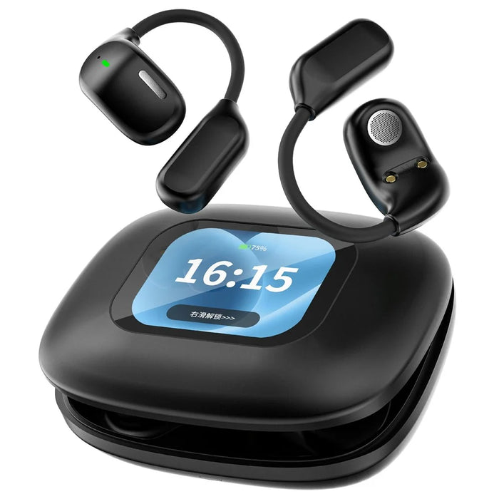 LX80 Wireless Sport Earphones Touch Control Bluetooth-Compatible Ear Hanging Headset - Black - 1