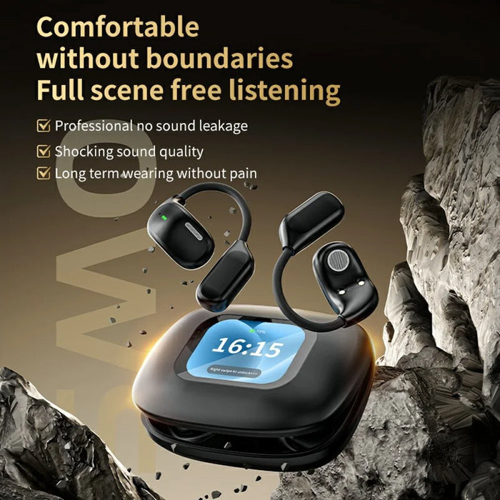 LX80 Wireless Sport Earphones Touch Control Bluetooth-Compatible Ear Hanging Headset - Black - 3