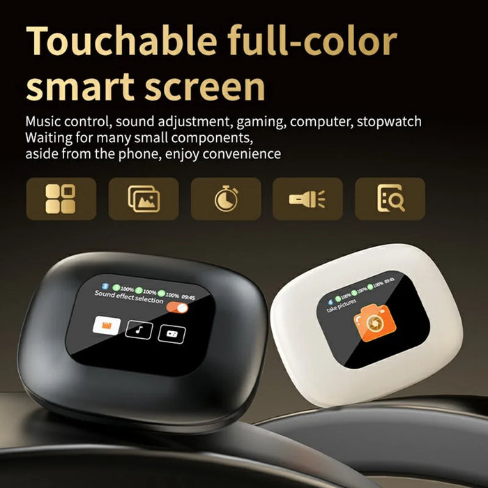 LX80 Wireless Sport Earphones Touch Control Bluetooth-Compatible Ear Hanging Headset - Black - 5