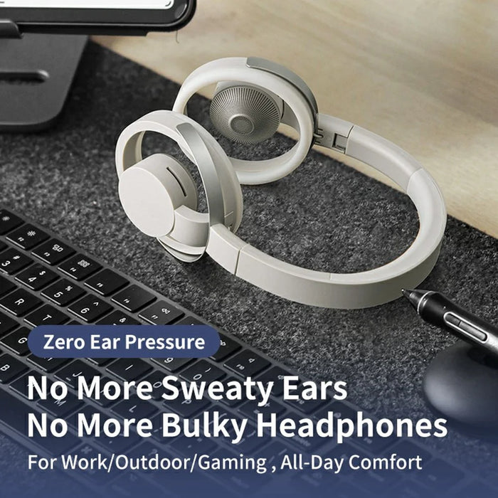 LC6200 Bluetooth-Compatible Foldable Headphone Open-Ear Wireless ENC Noise Cancelling Headset - Black - 4