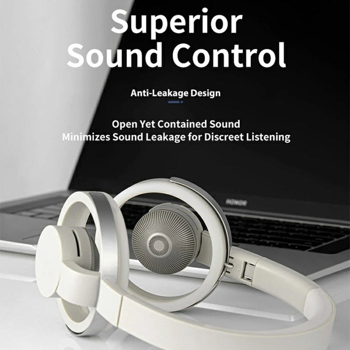 LC6200 Bluetooth-Compatible Foldable Headphone Open-Ear Wireless ENC Noise Cancelling Headset - Black - 6