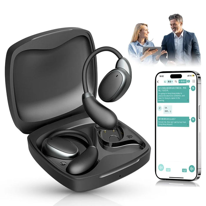 V13 AI Translation Headset Multi Languages Real Time Interpretation Bluetooth-Compatible Earphones - 1