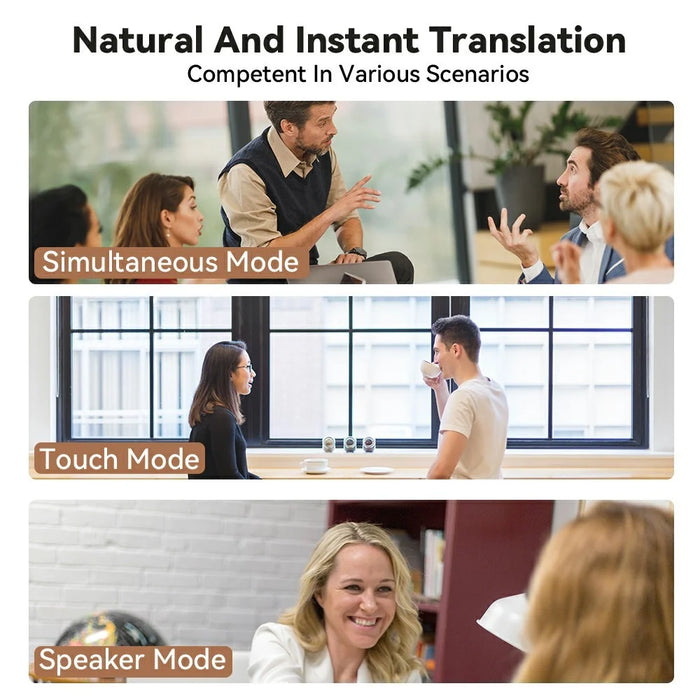 V13 AI Translation Headset Multi Languages Real Time Interpretation Bluetooth-Compatible Earphones - 7