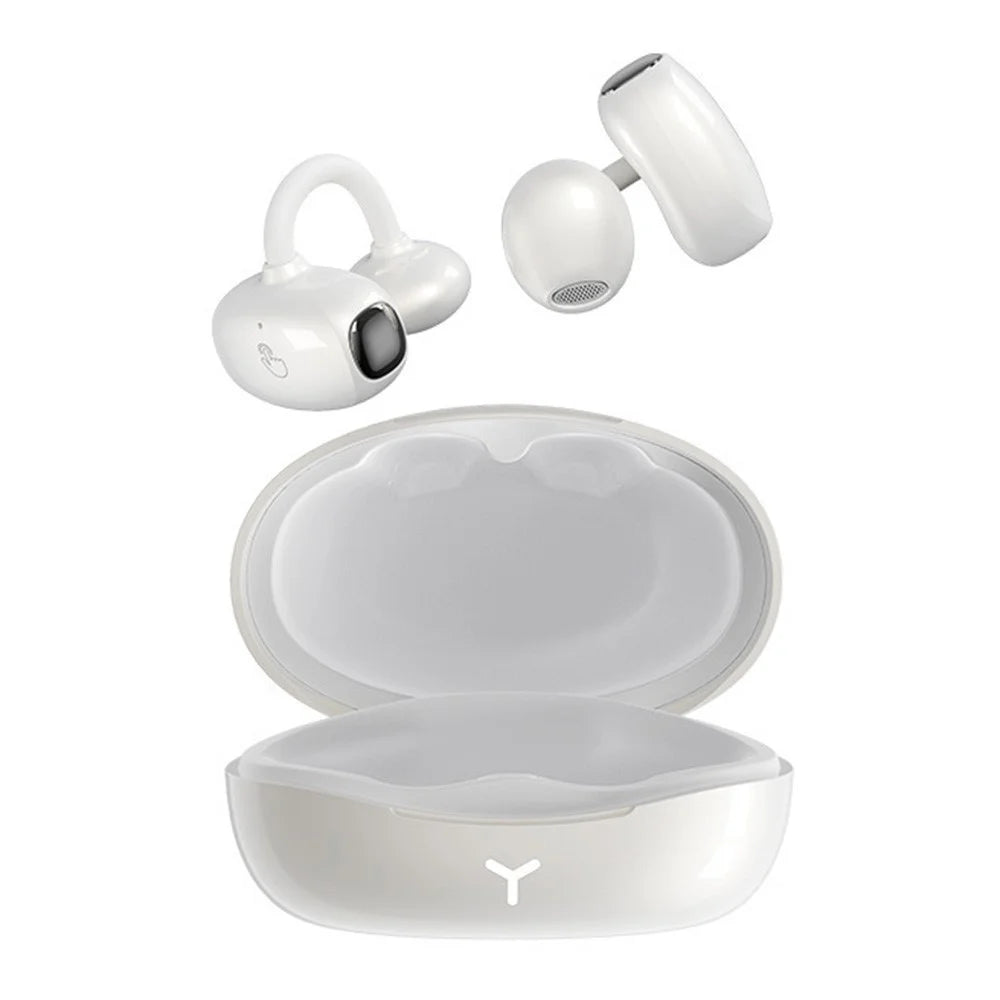 HM22 AI Translation Smart Noise Reduction Touch Control Sports Earbuds Bluetooth-compatible Ear Clip Headphones - White - 1
