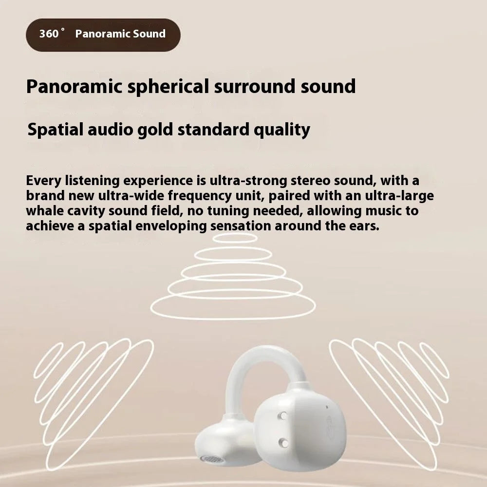 HM22 AI Translation Smart Noise Reduction Touch Control Sports Earbuds Bluetooth-compatible Ear Clip Headphones - White - 6