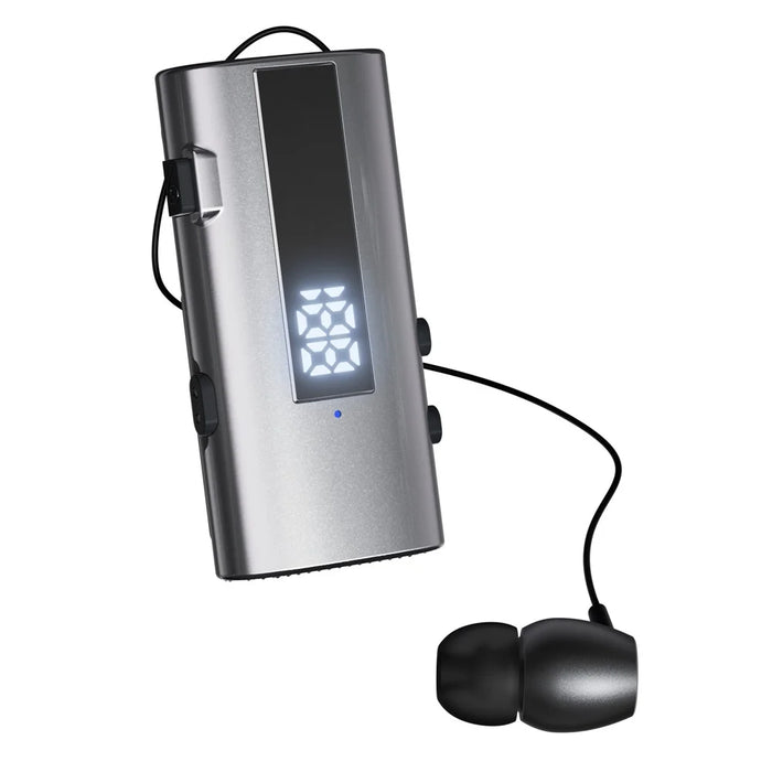 K92 Clip-On Earphone Business Bluetooth-Compatible LED Display Wireless Headset Single Microphone 50H Playtime - Grey - 6