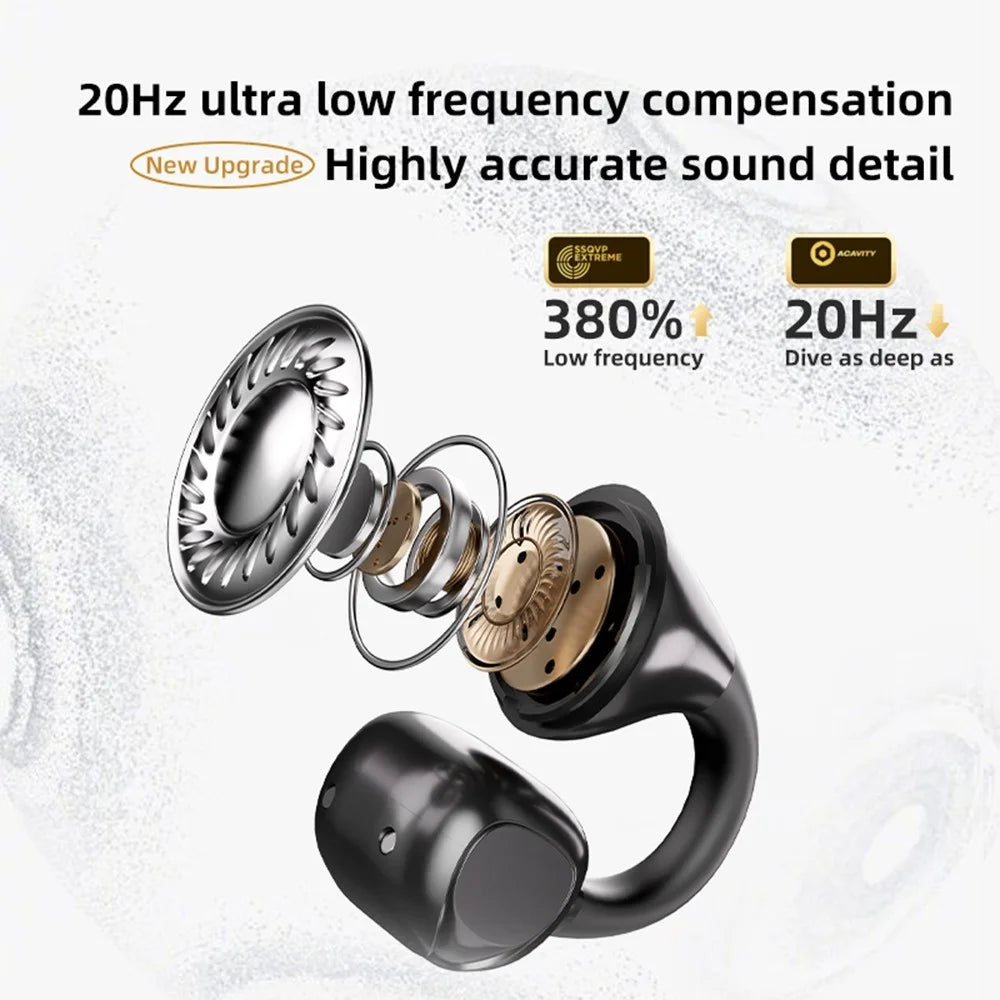 M88 Ear Clip Wireless Bluetooth-Compatible Headset Stereo Sound IPX4 Sweatproof Sports Earphones - Black - 6