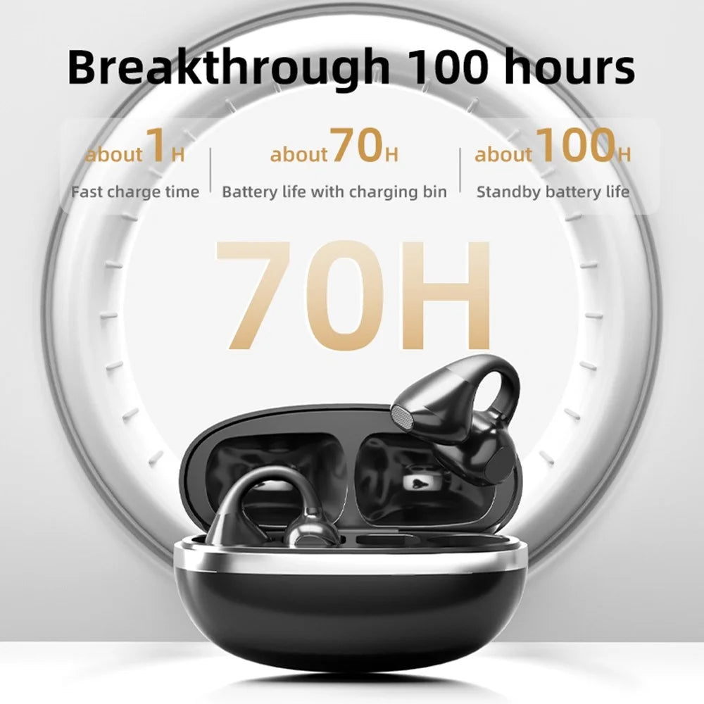 M88 Ear Clip Wireless Bluetooth-Compatible Headset Stereo Sound IPX4 Sweatproof Sports Earphones - Black - 7