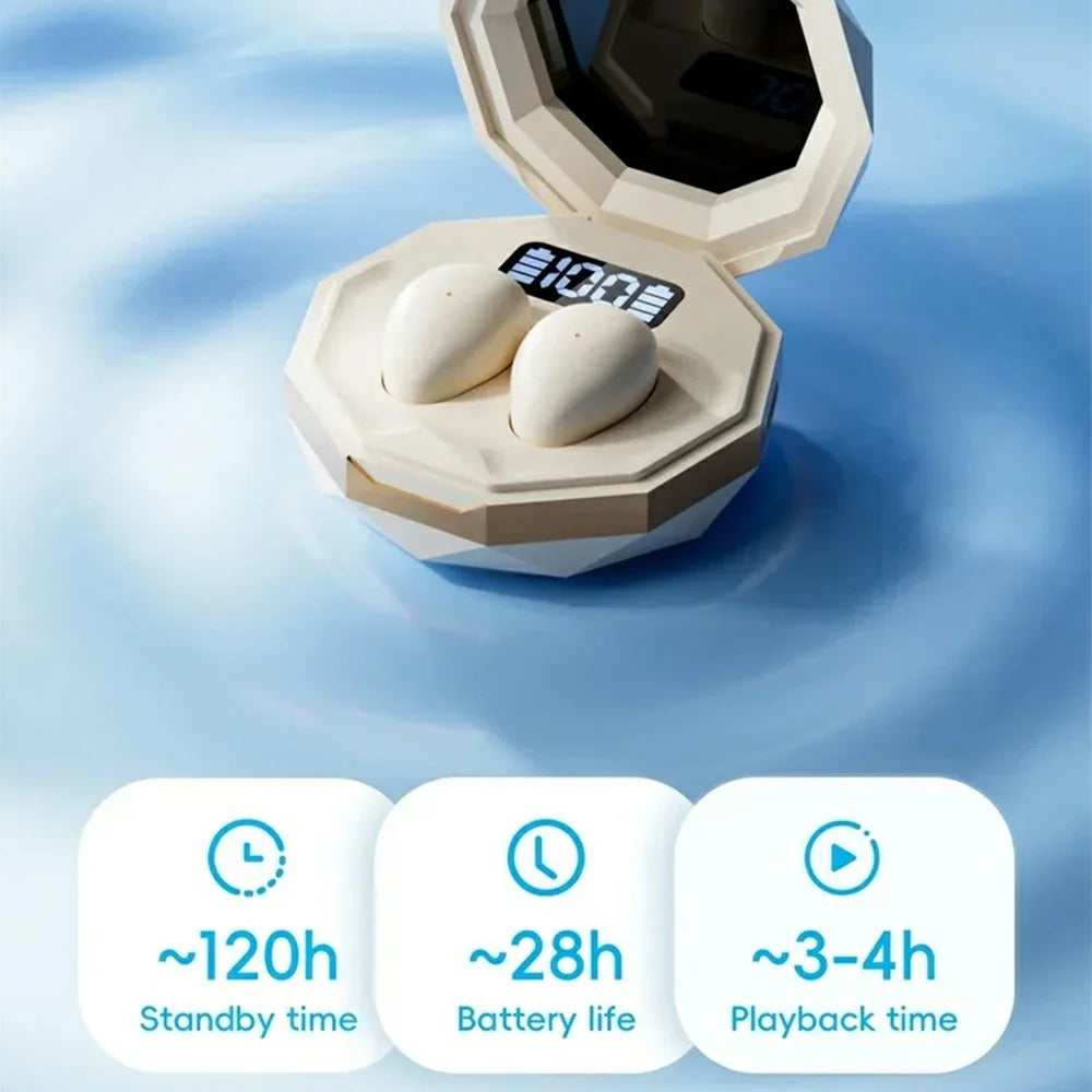 MY001 Sleep TWS Bluetooth-Compatible Earbuds In-Ear Music Earphones with Digital Display Charging Case - Nude - 7